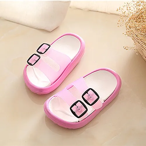 Toddler Boy Girl Sandals Non-Slip Lightweight Shower Pool Summer Slippers（Pink）