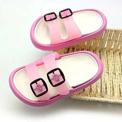 Toddler Boy Girl Sandals Non-Slip Lightweight Shower Pool Summer Slippers（Pink）