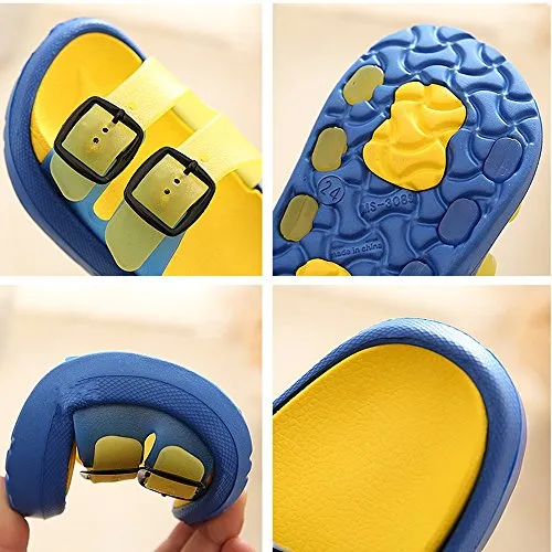 Toddler Boy Girl Sandals Non-Slip Lightweight Shower Pool Summer Slippers（Yellow）