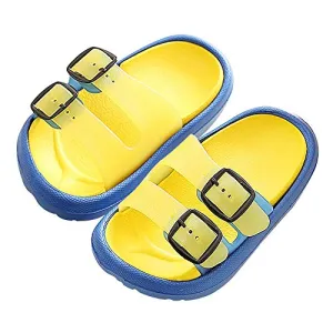 Toddler Boy Girl Sandals Non-Slip Lightweight Shower Pool Summer Slippers（Yellow）