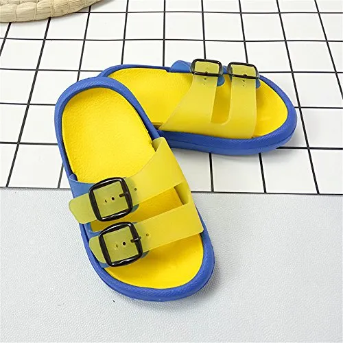 Toddler Boy Girl Sandals Non-Slip Lightweight Shower Pool Summer Slippers（Yellow）