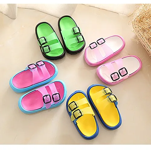 Toddler Boy Girl Sandals Non-Slip Lightweight Shower Pool Summer Slippers（Yellow）