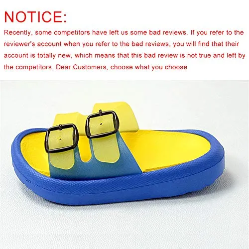 Toddler Boy Girl Sandals Non-Slip Lightweight Shower Pool Summer Slippers（Yellow）