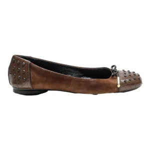 TODS Ballet Shoes Brown Leather Womens UK 3