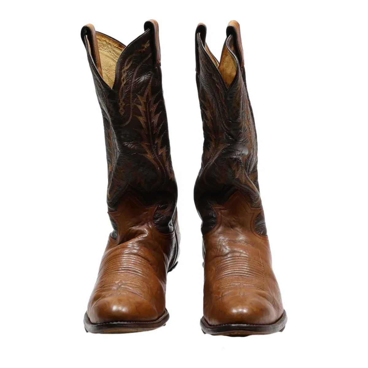 TONY LAMA Cowboy Boots Brown Leather Womens UK 4