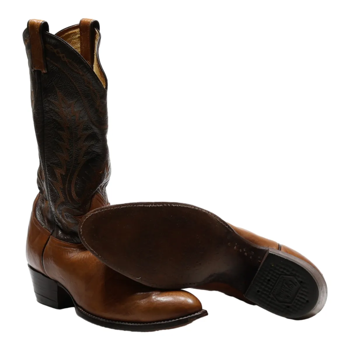TONY LAMA Cowboy Boots Brown Leather Womens UK 4