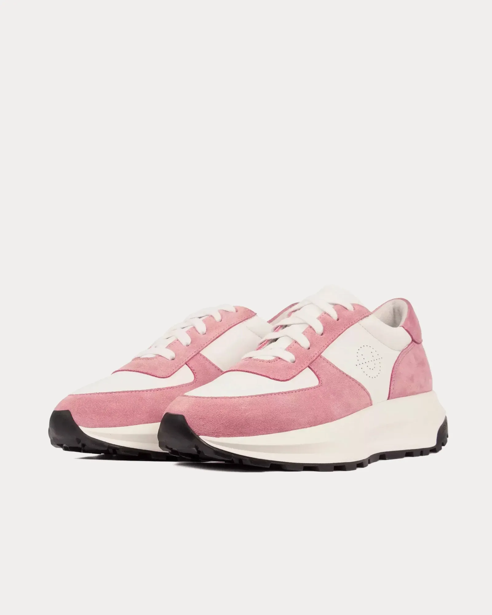 Trinity Leather & Suede Pink / White Low Top Sneakers