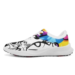 Unique Gift,Personalized Premium Camo Sneakers, Custom Graffiti Golf Shoes, Colorful Shoes for Men and Women