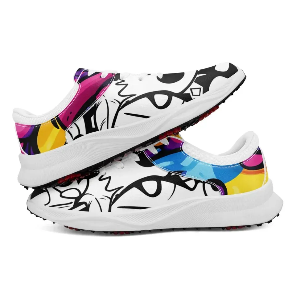 Unique Gift,Personalized Premium Camo Sneakers, Custom Graffiti Golf Shoes, Colorful Shoes for Men and Women