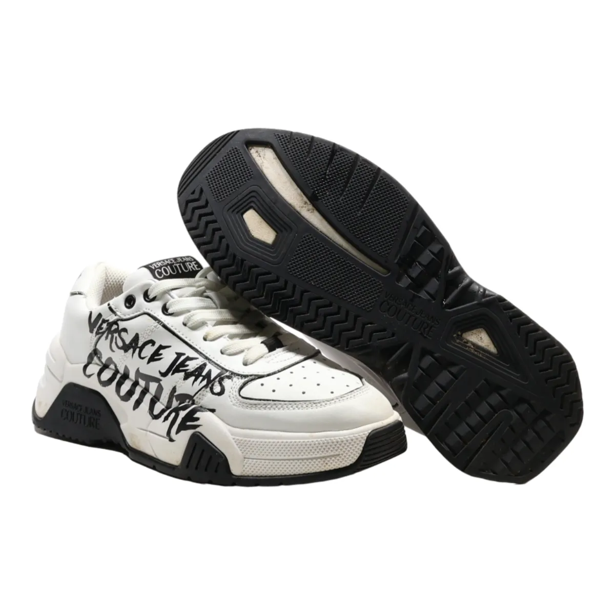 VERSACE JEANS Sneaker Trainers White Leather Mens UK 6