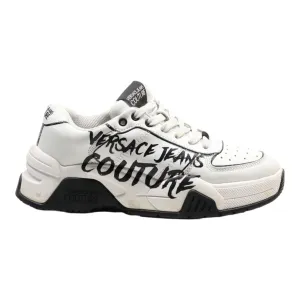 VERSACE JEANS Sneaker Trainers White Leather Mens UK 6