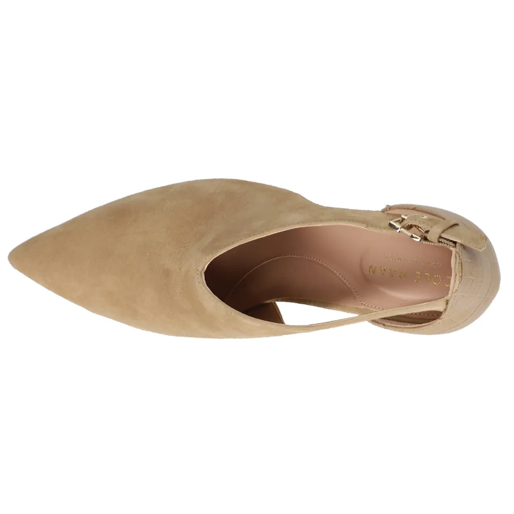 Viera Croc Embossed Pointed Toe Slingback Pumps