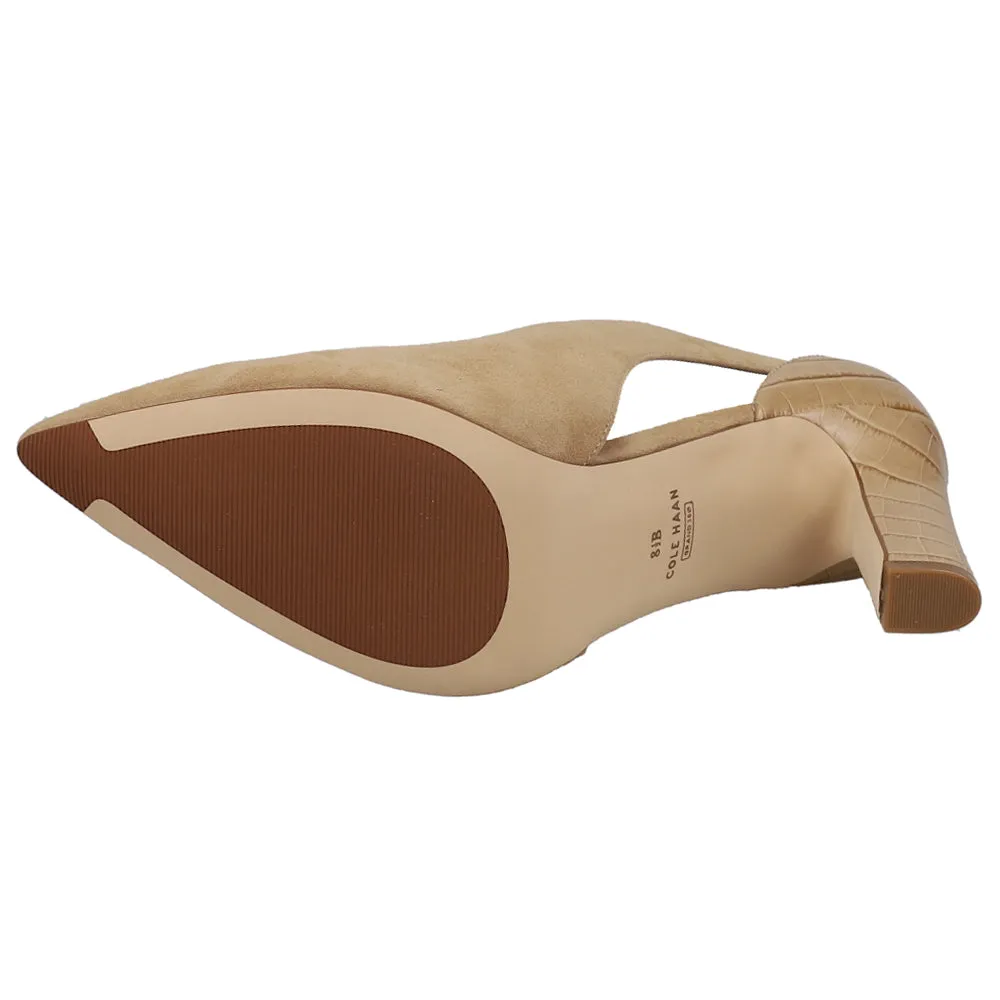 Viera Croc Embossed Pointed Toe Slingback Pumps