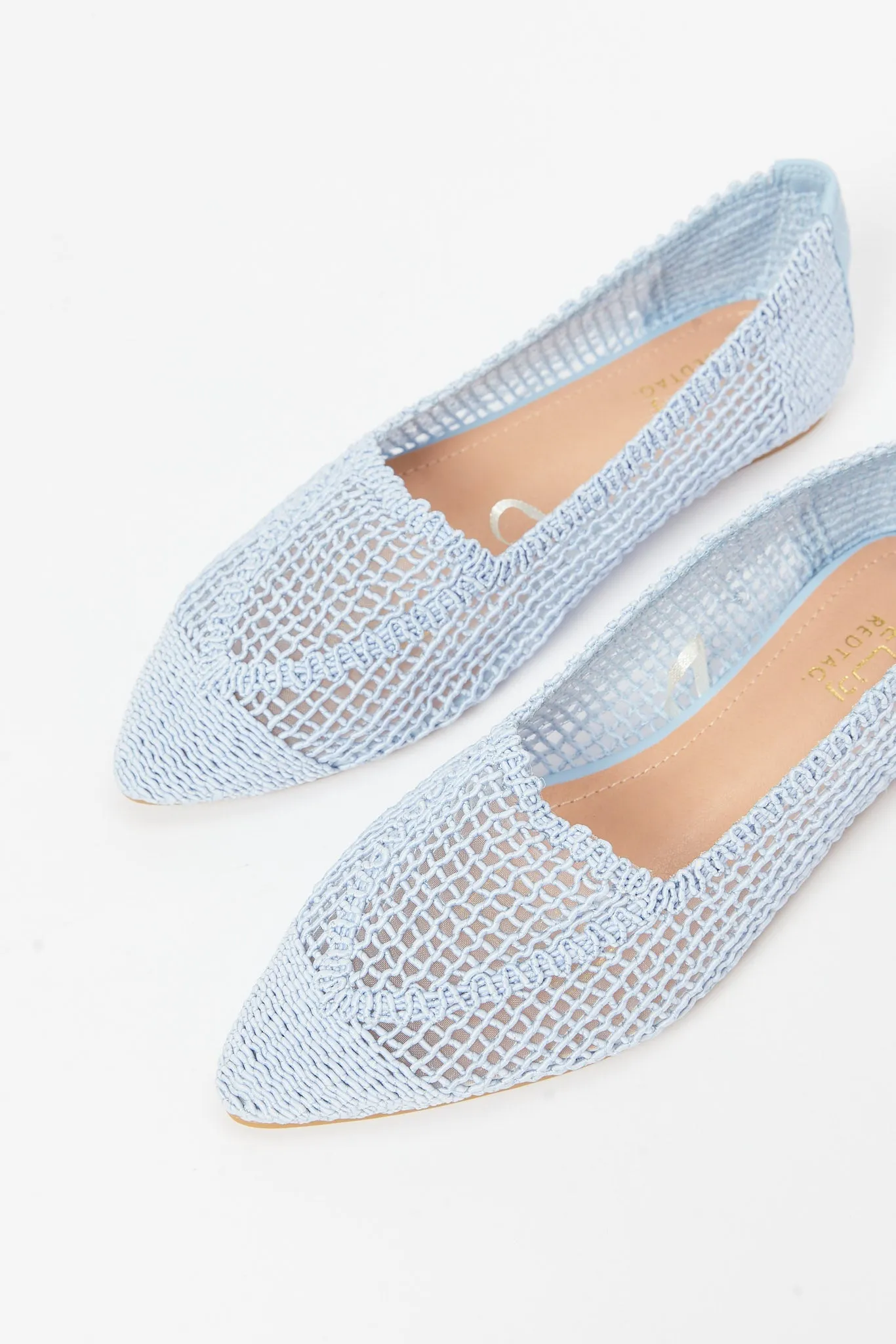 Women Blue Fabric Interest Shoe