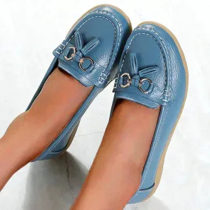 Women flat shoes leather nurse shoes