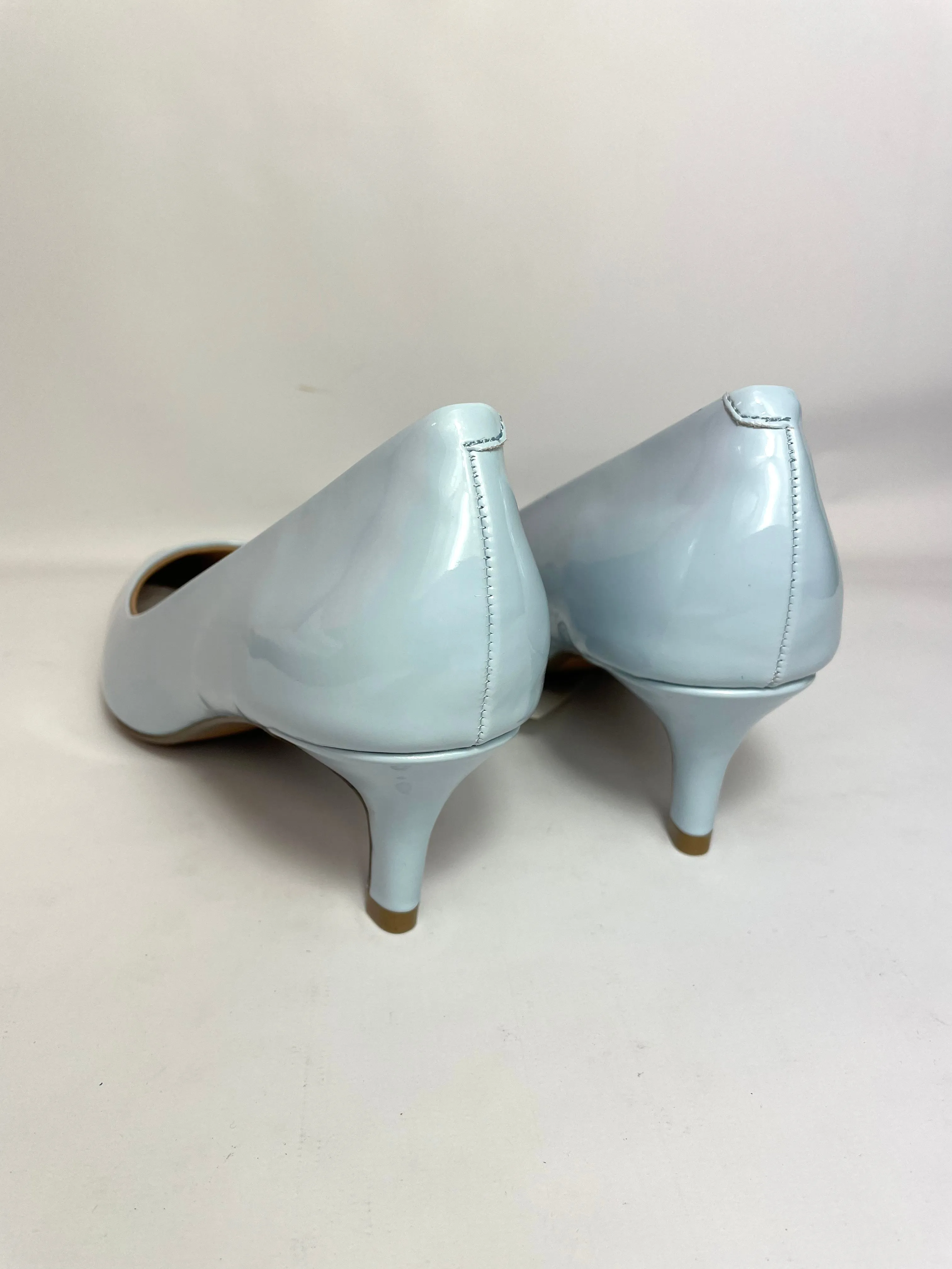 Women's Moda Low Heel D'Orsay Pointed Toe Pump Shoes in Light Blue UK 5 / EU 38