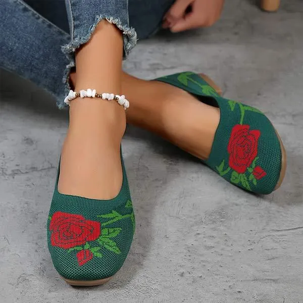 Women's Slip-On Shallow Mouth Flyknit Flat Shoes 73833969C