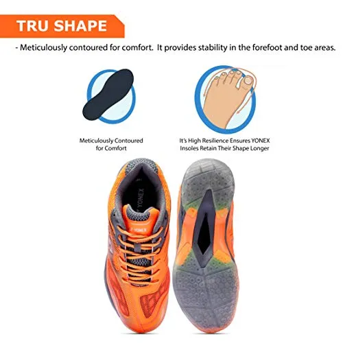 YONEX Hydro Force 2 Men's Non Marking Badminton Court Shoes, Gun Metal/Orange - 8 UK