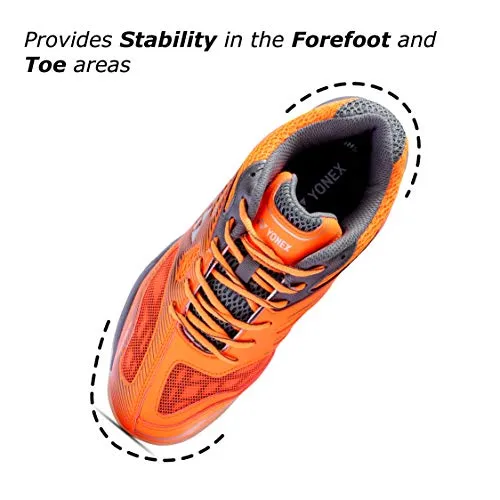 YONEX Hydro Force 2 Men's Non Marking Badminton Court Shoes, Gun Metal/Orange - 8 UK